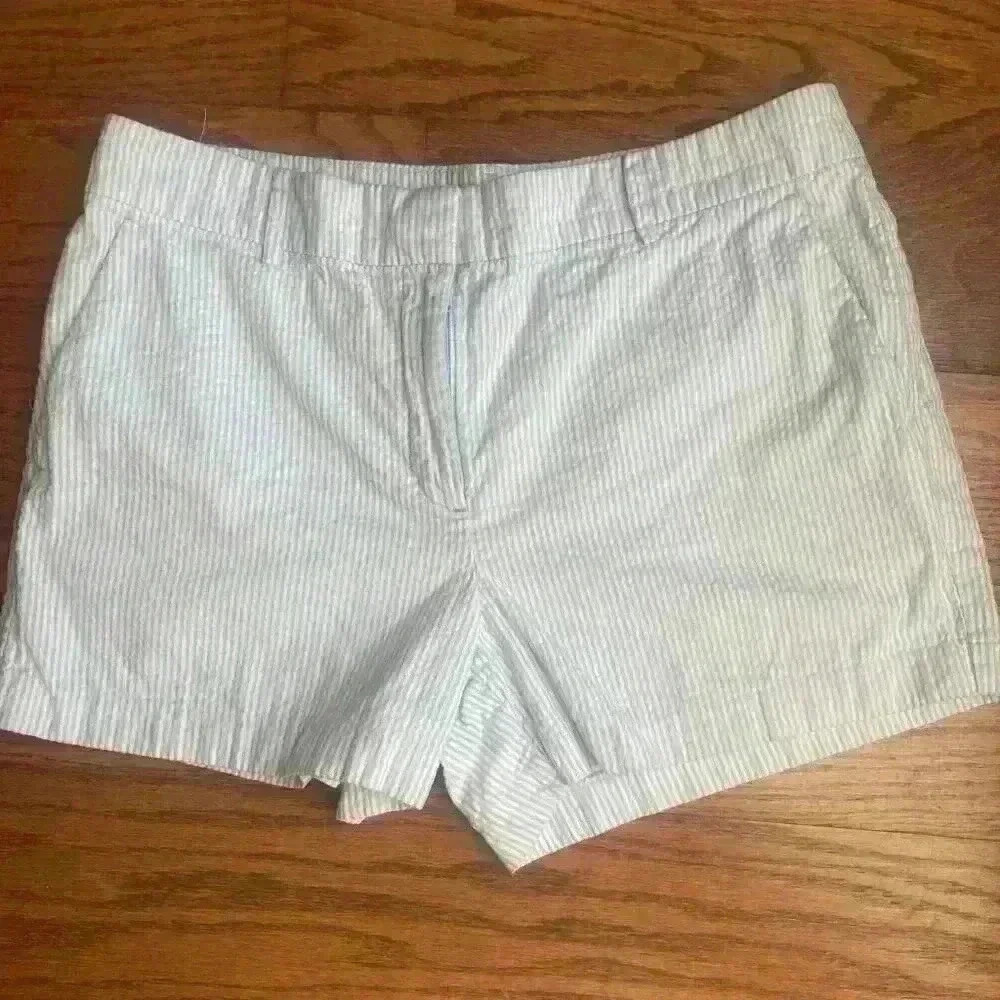 Classic Preppy Country Club Seersucker Chinos Summer Resortwear Shorts Size 12